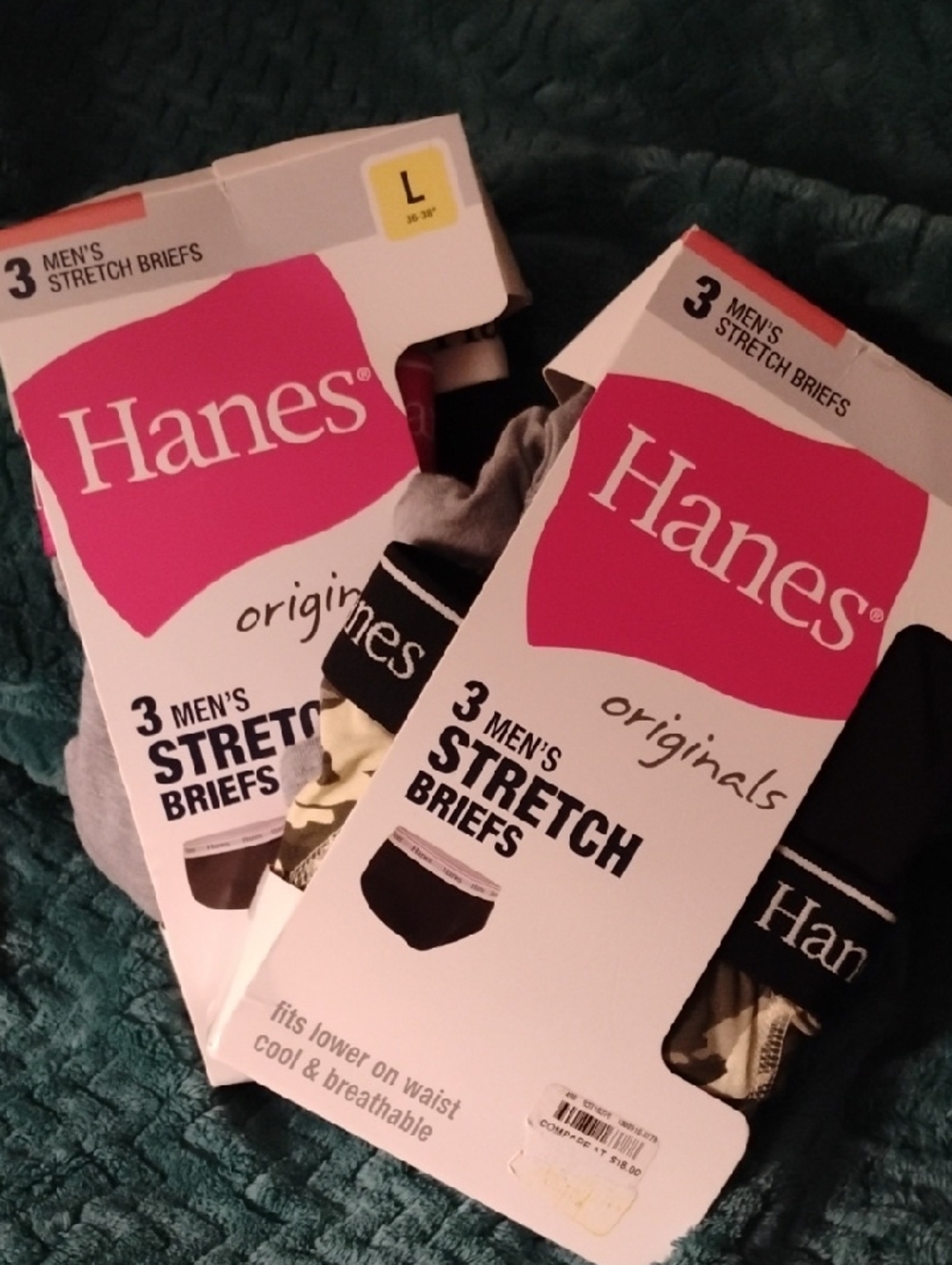 Hanes Men's 3-Pack Stretch Briefs in Black, Gray & Cream